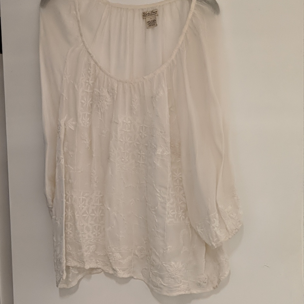 Lucky brand 3/4 length sleeve lace top.